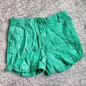 Gorgeous Green Linen Cotton blend Shorts